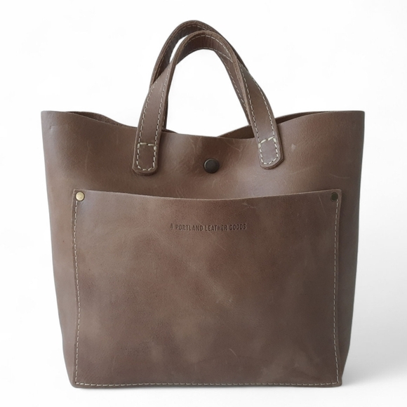 PORTLAND LEATHER GOODS Cappuccino Mini Crossbody Tote Nubuck Patina Boho - Picture 3 of 10